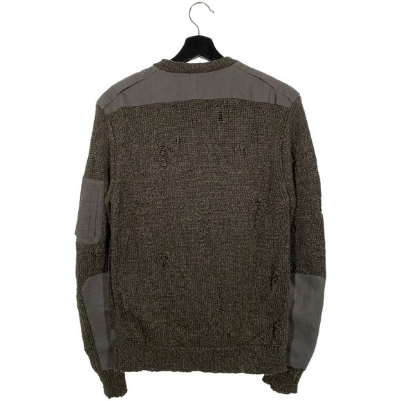 Allsaints Sannder Zip Through pre-distressed sweater olive - Picture 2 of 4